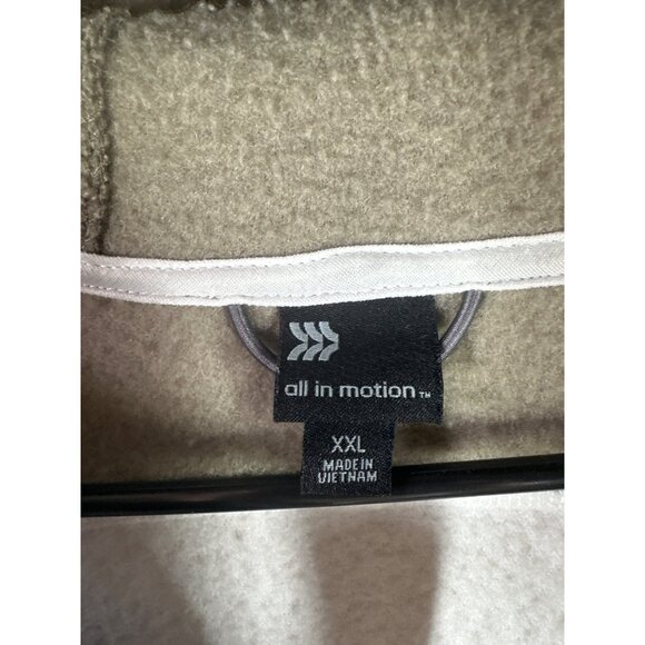 All In Motion Men's Sherpa Fleece Zip-Up Hoodie Jacket XXL Brown & White - Picture 4 of 7